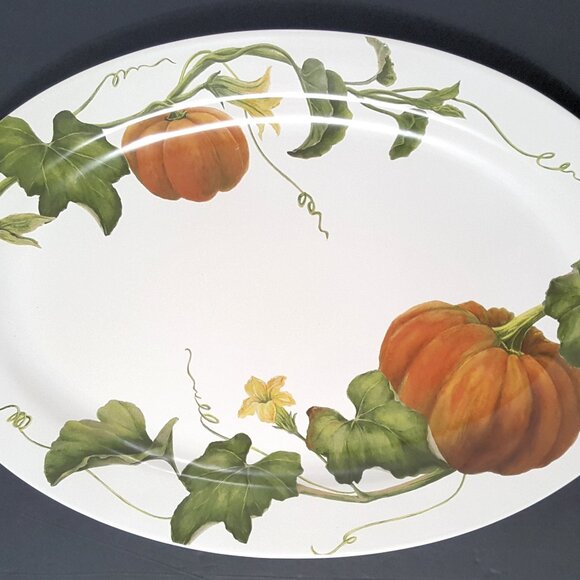 NEW Pottery Barn Rustic Pumpkin Serving Platter 19.25" NIB Thanksgiving - Picture 2 of 3